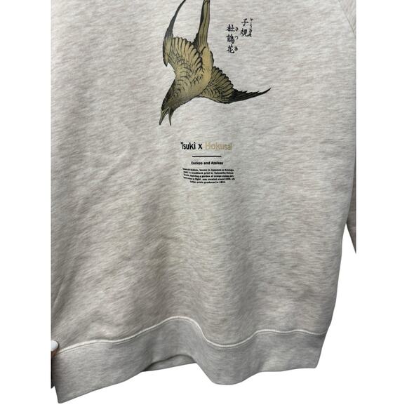 RARE Tsuki X Hokusai cuckoo And Azaleas Sweatshirt Sweater Size XSmall - Picture 5 of 15